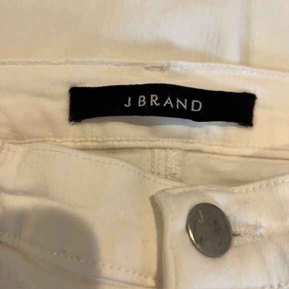 J Brand Cropped Rail Blanc White Skinny Jeans Cotton Blend Stretch Size 30 - Picture 8 of 12